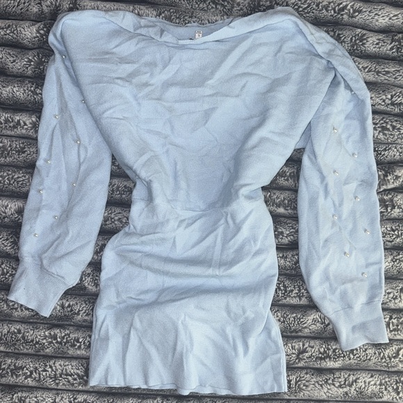 Pearl baby blue sweater dress - Picture 6 of 6